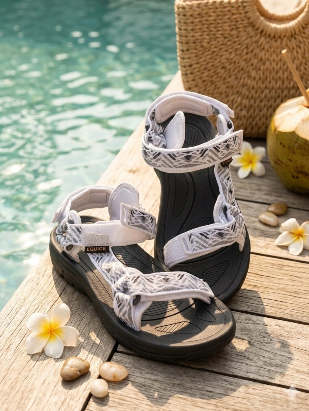 Equick Women's Hoking, Water, Outdoor Sandals Aztec Straps Sz 8.5